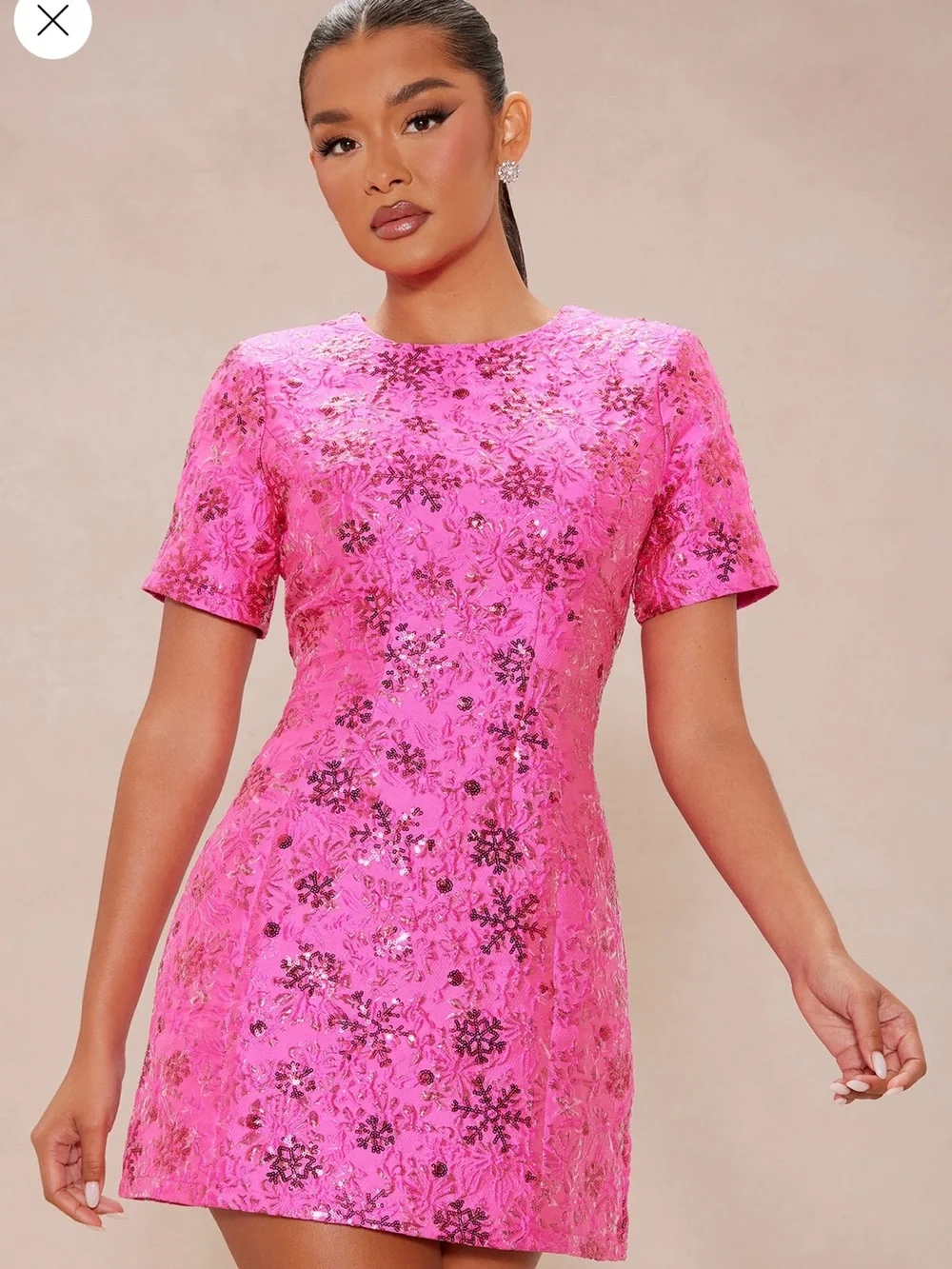 Fashion Nova Fuchsia Sequin Embellished Mini Dress - Picture 3 of 3